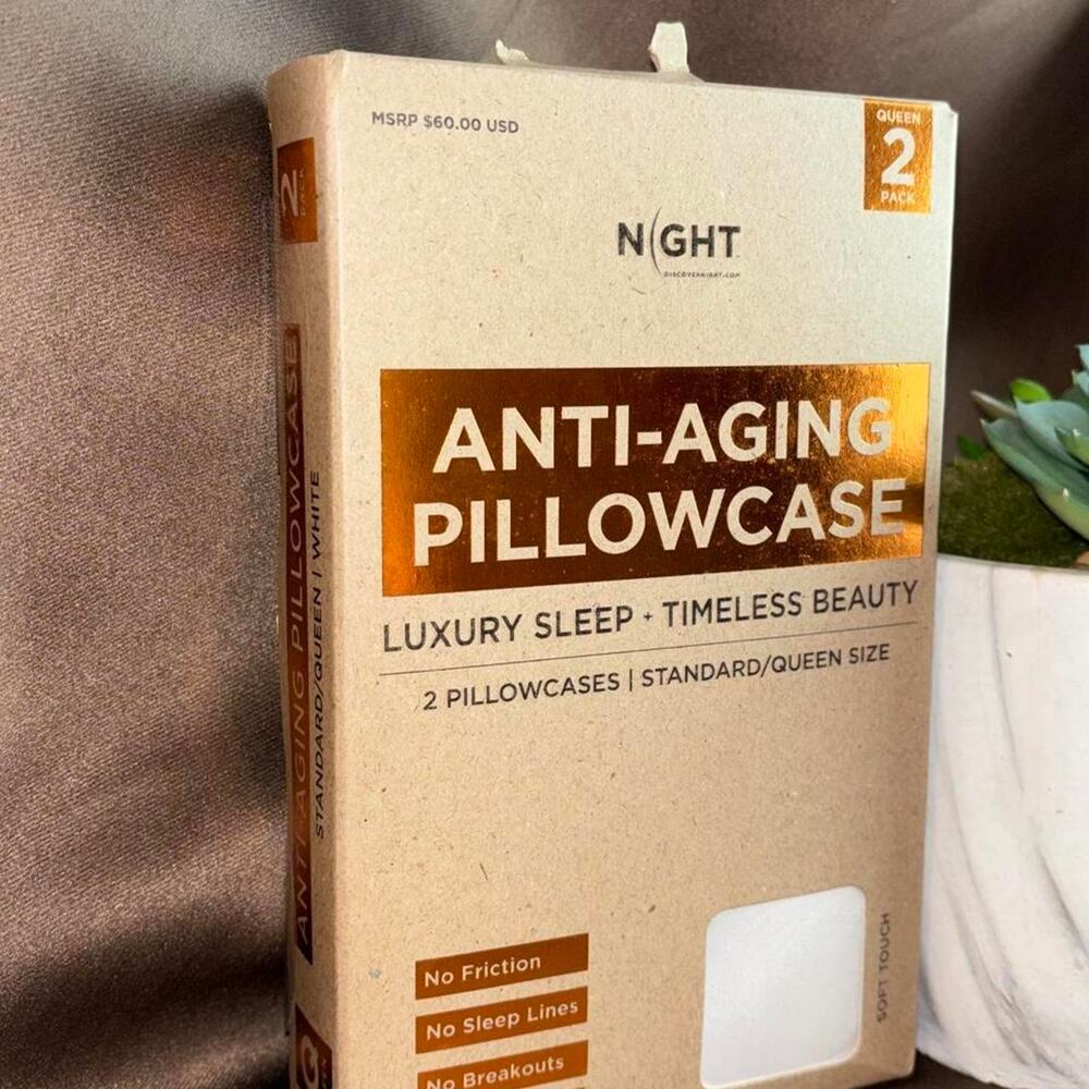 💚 2 pack Night anti aging pillowcase 2 pack Standard/Queen size